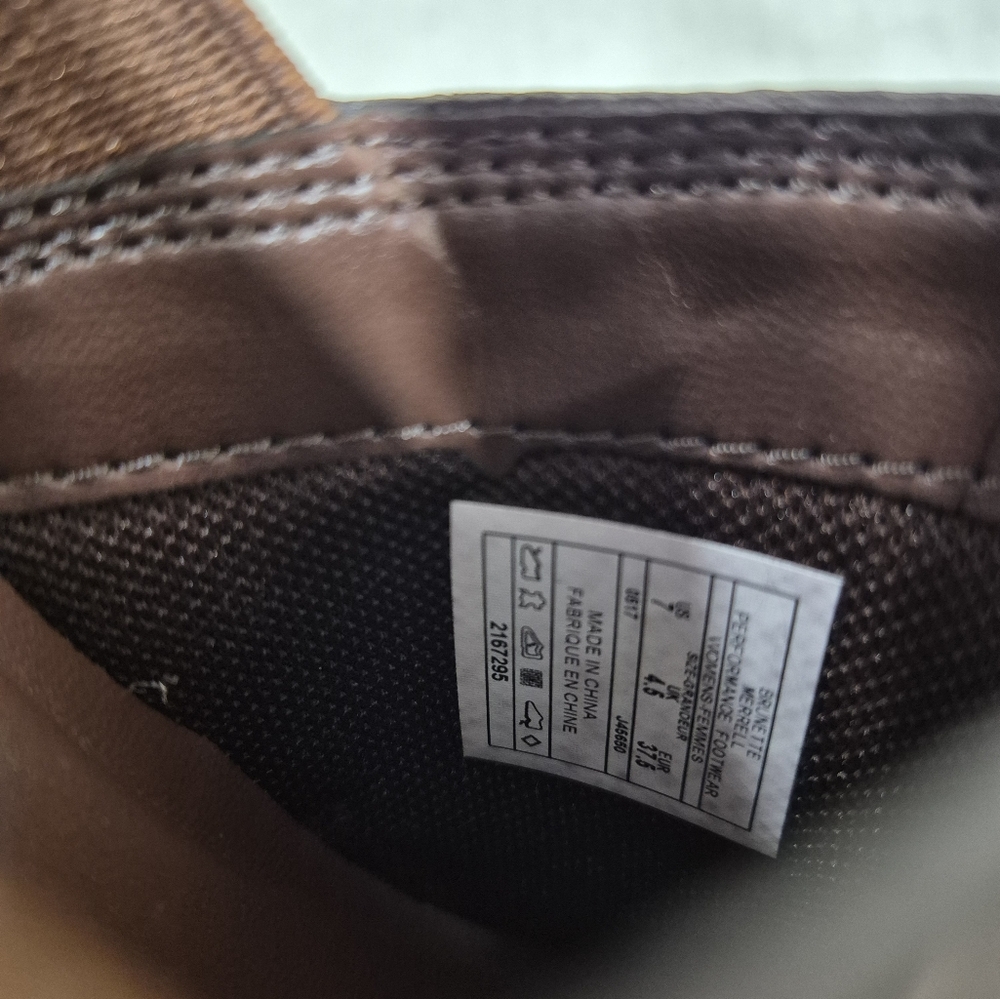 Merrell Emma clogs women's 7 brunette brown leather slip on elastic side panels - Picture 10 of 12